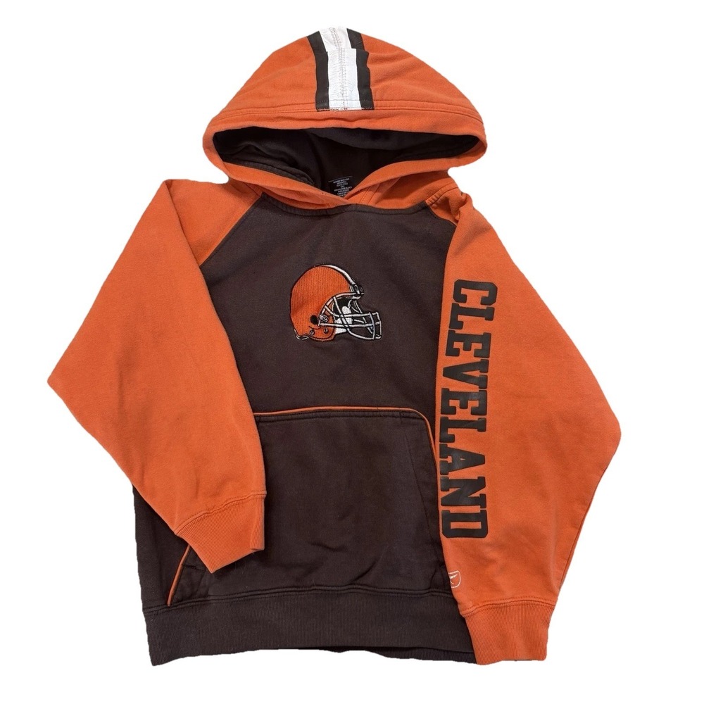 Reebok Cleveland Browns Hoodie Youth Small Brown Orange NFL Team Apparel